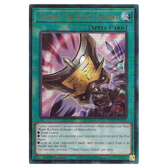 Yu-Gi-Oh! - 25th Anniversary Rarity Collection - Triple Tactics Talent (Ultimate Rare) RA01-EN063-ULTIR