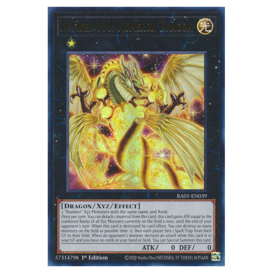 Yu-Gi-Oh! - 25th Anniversary Rarity Collection - Number 100: Numeron Dragon (Ultra Rare) RA01-EN039-UR