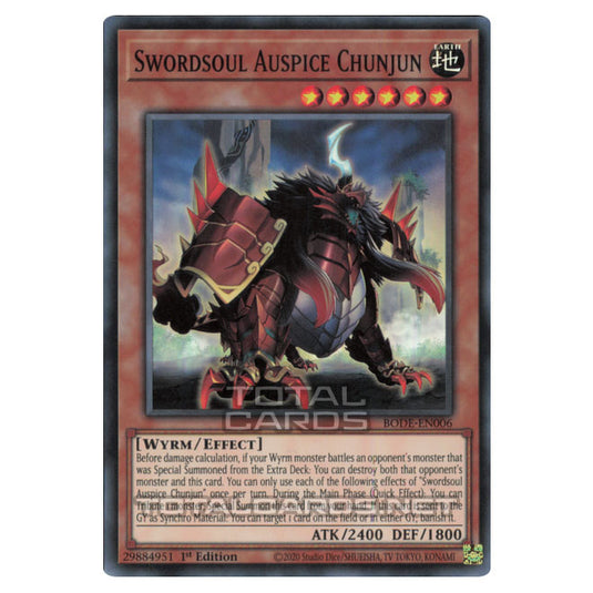 Yu-Gi-Oh! - Burst of Destiny - Swordsoul Auspice Chunjun (Super Rare) BODE-EN006