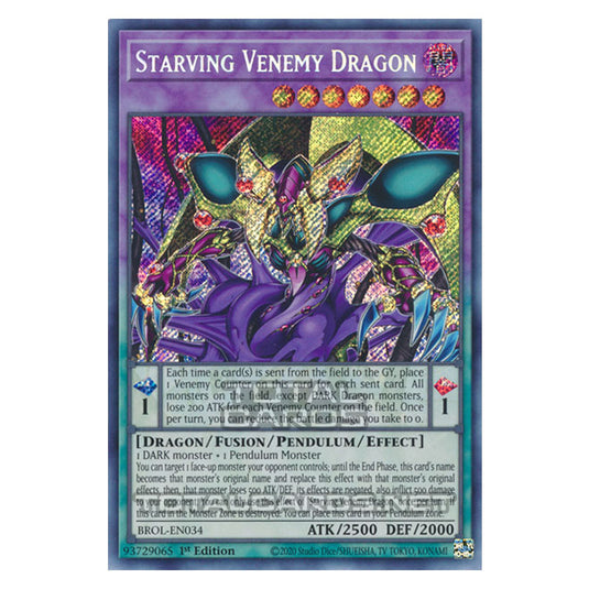 Yu-Gi-Oh! - Brothers of Legend - Starving Venemy Dragon (Secret Rare) BROL-EN034