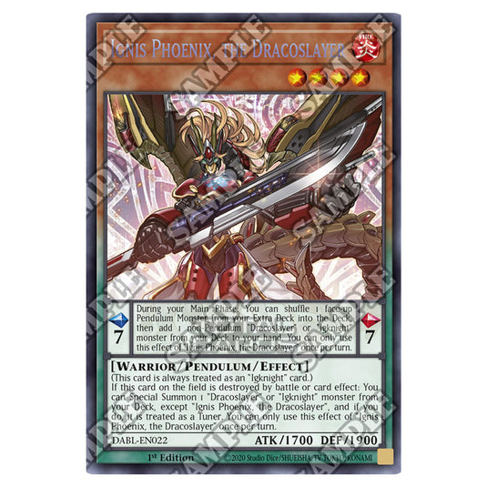 Yu-Gi-Oh! - Darkwing Blast - Ignis Phoenix, the Dracoslayer (Secret Rare) DABL-EN022