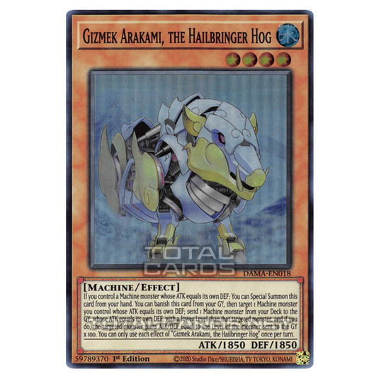 Yu-Gi-Oh! - Dawn of Majesty - Gizmek Arakami, the Hailbringer Hog (Super Rare) DAMA-EN018