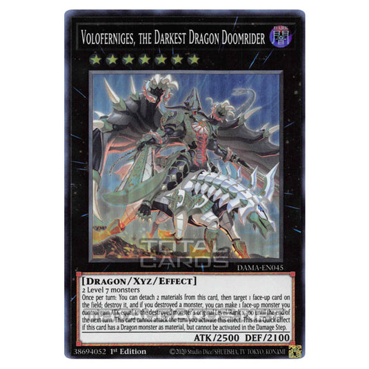 Yu-Gi-Oh! - Dawn of Majesty - Voloferniges, the Darkest Dragon Doomrider (Super Rare) DAMA-EN045