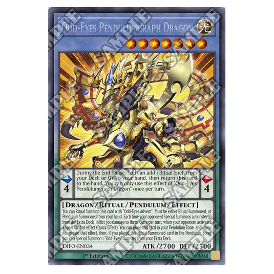 Yu-Gi-Oh! - Dimension Force - Odd-Eyes Pendulumgraph Dragon (Secret Rare) DIFO-EN034