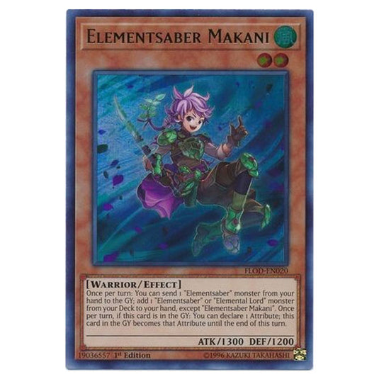 Yu-Gi-Oh! - Flames of Destruction - Elementsaber Makani (Ultra Rare) FLOD-EN020