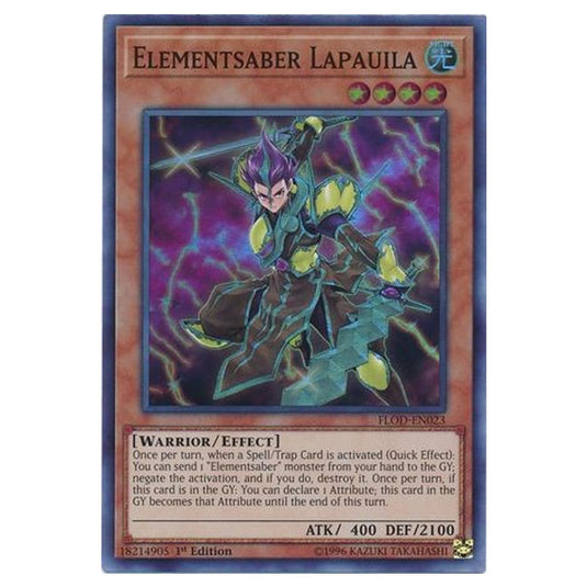 Yu-Gi-Oh! - Flames of Destruction - Elementsaber Lapauila (Super Rare) FLOD-EN023