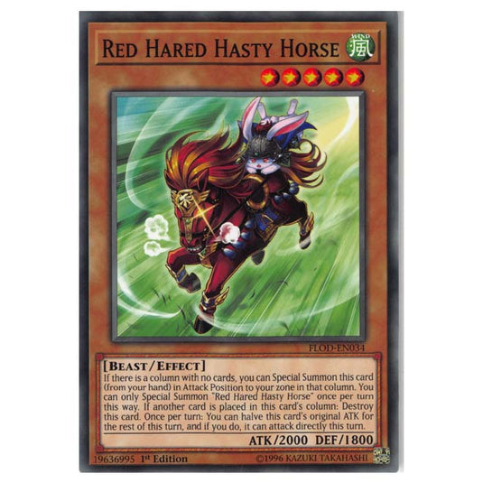 Yu-Gi-Oh! - Flames of Destruction - Red Hared Hasty Horse (Short Print) FLOD-EN034