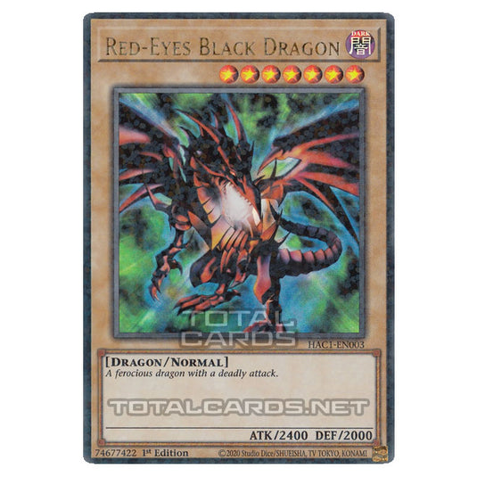 Yu-Gi-Oh! - Hidden Arsenal - Chapter 1 - Red-Eyes Black Dragon (DT01 artwork) (Ultra Parallel Rare) HAC1-EN003