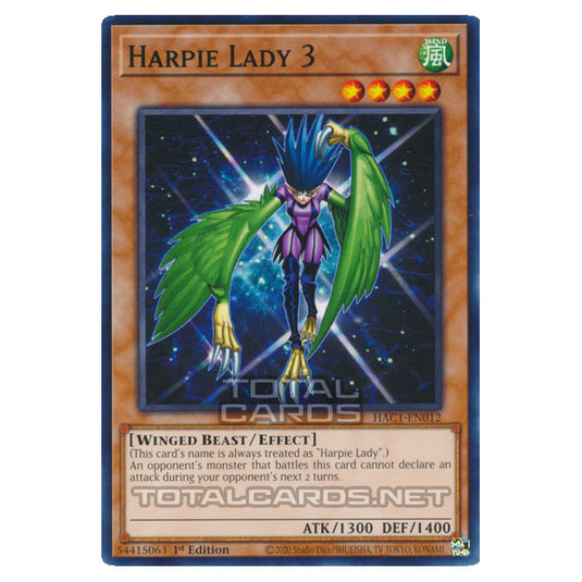 Yu-Gi-Oh! - Hidden Arsenal - Chapter 1 - Harpie Lady 3 (Common) HAC1-EN012