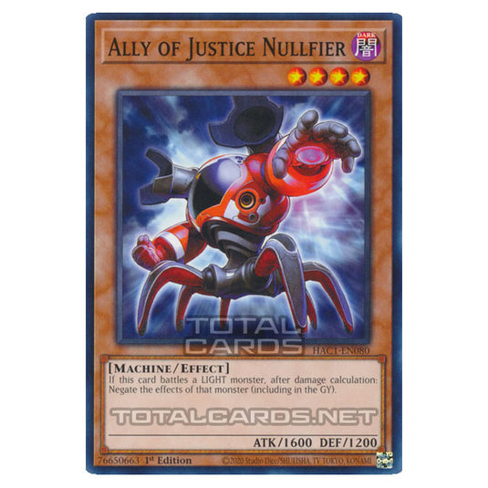 Yu-Gi-Oh! - Hidden Arsenal - Chapter 1 - Ally of Justice Nullfier (Common) HAC1-EN080