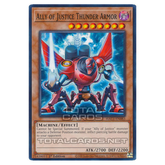 Yu-Gi-Oh! - Hidden Arsenal - Chapter 1 - Ally of Justice Thunder Armor (Common) HAC1-EN083