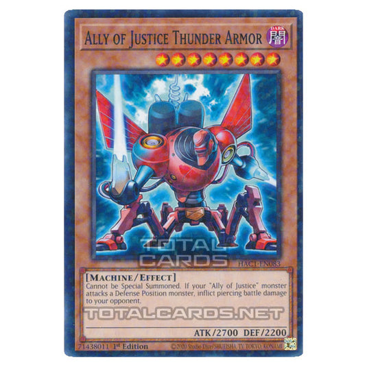 Yu-Gi-Oh! - Hidden Arsenal - Chapter 1 - Ally of Justice Thunder Armor (Normal Parallel Rare) HAC1-EN083A