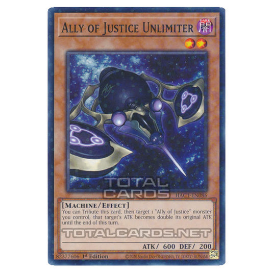 Yu-Gi-Oh! - Hidden Arsenal - Chapter 1 - Ally of Justice Unlimiter (Normal Parallel Rare) HAC1-EN086A