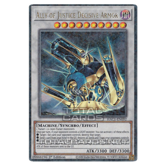 Yu-Gi-Oh! - Hidden Arsenal - Chapter 1 - Ally of Justice Decisive Armor (Ultra Parallel Rare) HAC1-EN092