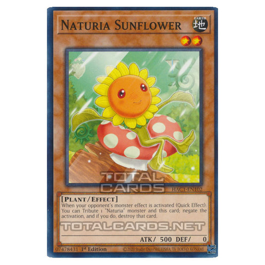 Yu-Gi-Oh! - Hidden Arsenal - Chapter 1 - Naturia Sunflower (Normal Parallel Rare) HAC1-EN102A