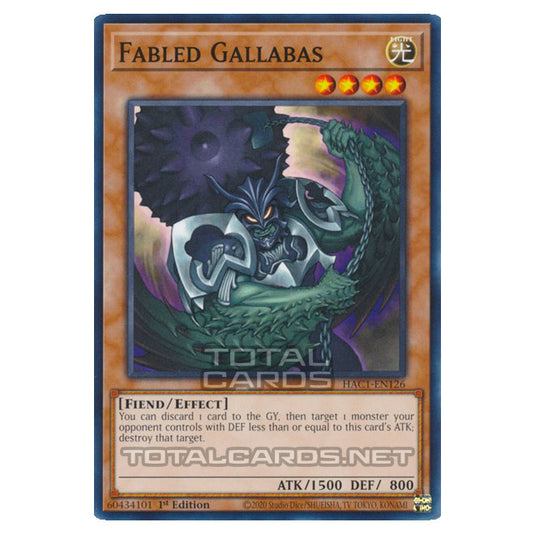 Yu-Gi-Oh! - Hidden Arsenal - Chapter 1 - Fabled Gallabas (Common) HAC1-EN126