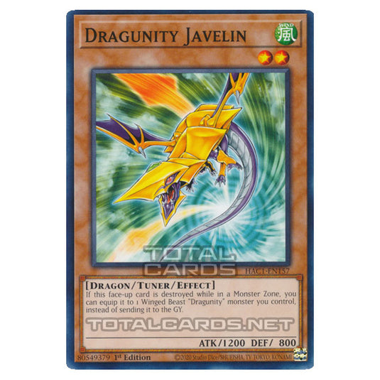 Yu-Gi-Oh! - Hidden Arsenal - Chapter 1 - Dragunity Javelin (Normal Parallel Rare) HAC1-EN157A