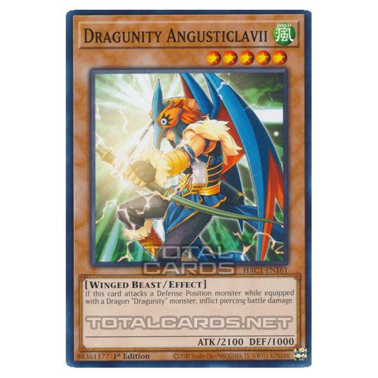 Yu-Gi-Oh! - Hidden Arsenal - Chapter 1 - Dragunity Angusticlavii (Common) HAC1-EN161