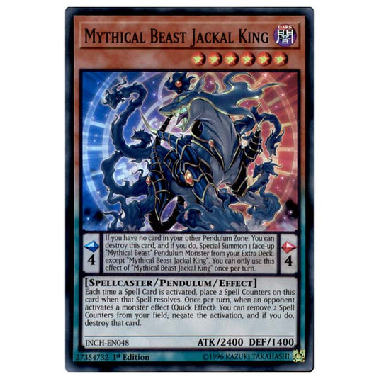 Yu-Gi-Oh! - Infinity Chasers - Mythical Beast Jackal King (Super Rare) INCH-EN048
