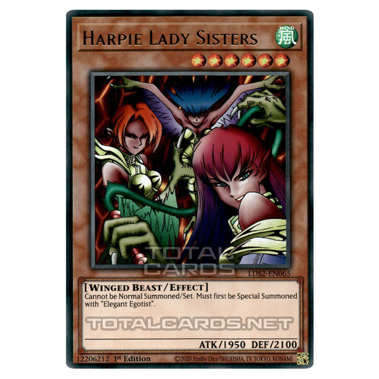 Yu-Gi-Oh! - Legendary Duelists: Season 2 - Harpie Lady Sisters (Ultra Rare) LDS2-EN065 - Blue