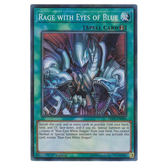 Yu-Gi-Oh! - White Dragon Abyss - Rage with Eyes of Blue (Super Rare) LED3-004