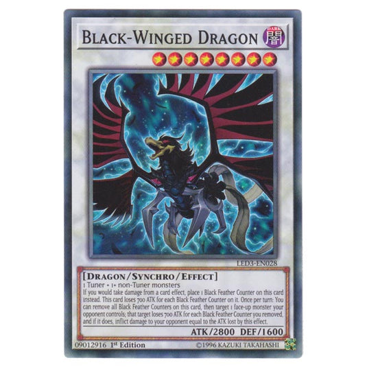 Yu-Gi-Oh! - White Dragon Abyss - Black-Winged Dragon (Common) LED3-028