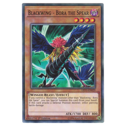 Yu-Gi-Oh! - White Dragon Abyss - Blackwing - Bora the Spear (Common) LED3-029