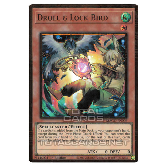 Yu-Gi-Oh! - Maximum Gold - Droll & Lock Bird (alternate art) (Premium Gold Rare) MAGO-EN006