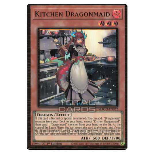 Yu-Gi-Oh! - Maximum Gold - Kitchen Dragonmaid (Premium Gold Rare) MAGO Yu-Gi-Oh! - Maximum Gold - Kitchen Dragonmaid (Premium Gold Rare) MAGO