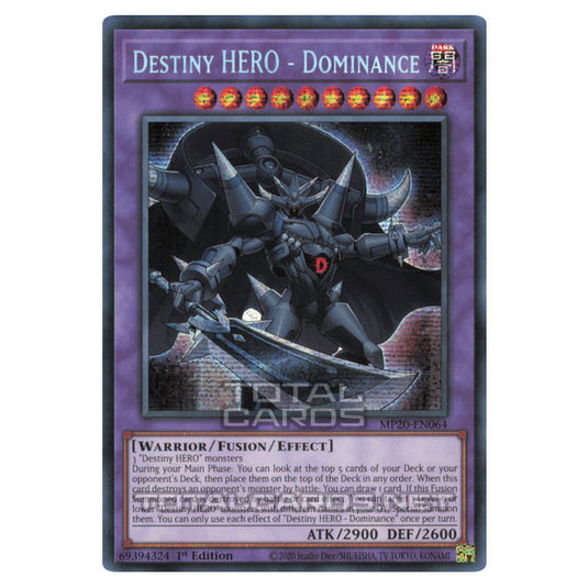 Yu-Gi-Oh! - 2020 Tin of Lost Memories - Destiny HERO - Dominance (Prismatic Secret Rare) MP20-EN064