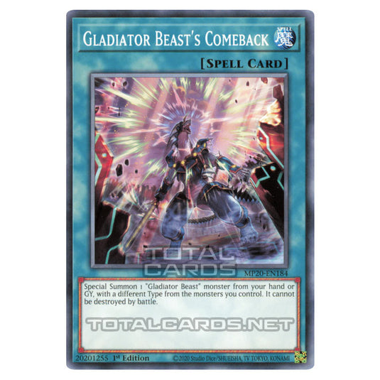 Yu-Gi-Oh! - 2020 Tin of Lost Memories - Gladiator Beast's Comeback (Common) MP20-EN184