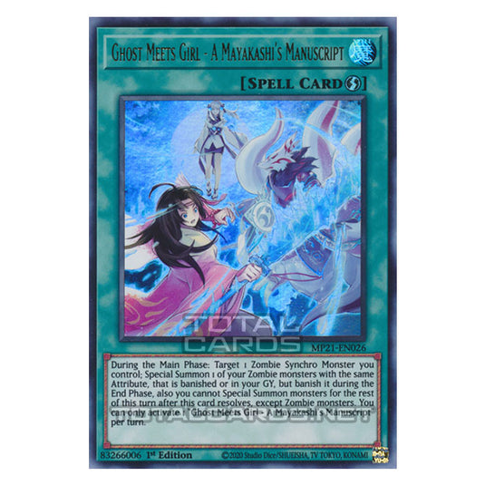 Yu-Gi-Oh! - 2021 Tin of Ancient Battles - Ghost Meets Girl - A Mayakashi's Manuscript (Ultra Rare) MP21-EN026