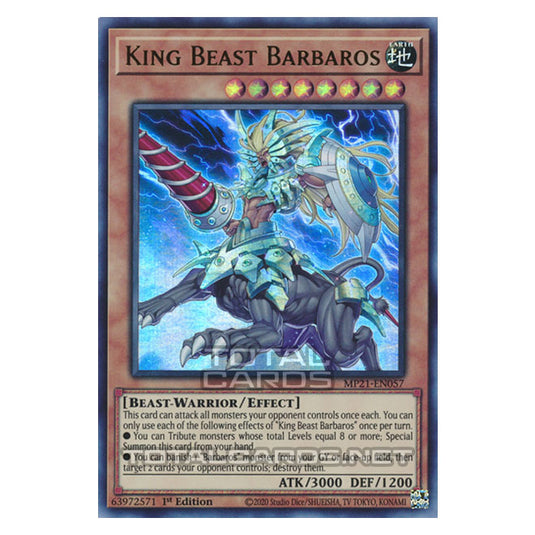 Yu-Gi-Oh! - 2021 Tin of Ancient Battles - King Beast Barbaros (Ultra Rare) MP21-EN057