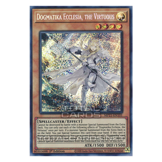 Yu-Gi-Oh! - 2021 Tin of Ancient Battles - Dogmatika Ecclesia, the Virtuous (Prismatic Secret Rare) MP21-EN101