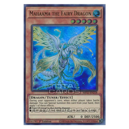Yu-Gi-Oh! - 2021 Tin of Ancient Battles - Mahaama the Fairy Dragon (Ultra Rare) MP21-EN218