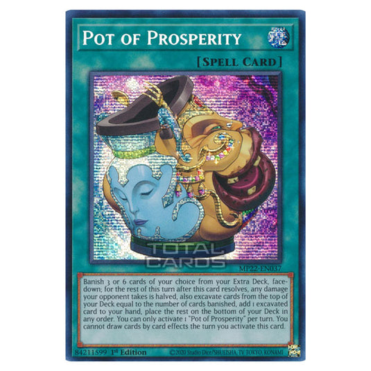 Yu-Gi-Oh! - 2022 Tin of the Pharaoh's Gods - Pot of Prosperity (Prismatic Secret Rare) MP22-EN037