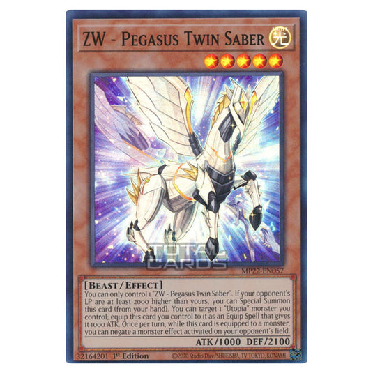 Yu-Gi-Oh! - 2022 Tin of the Pharaoh's Gods - ZW - Pegasus Twin Saber (Super Rare) MP22-EN057