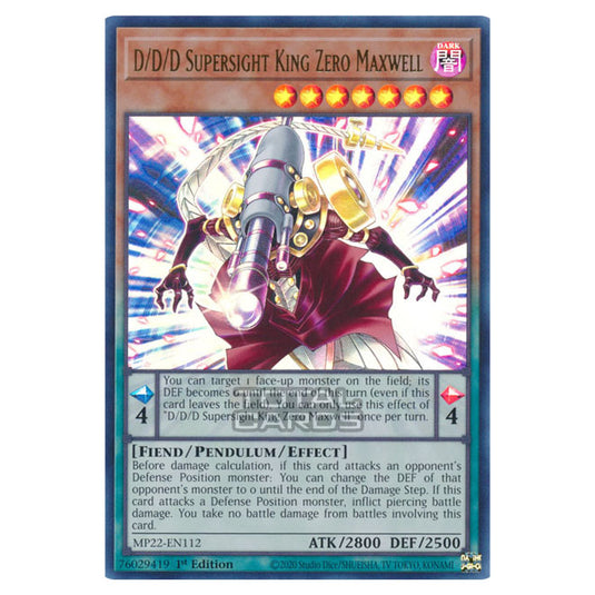 Yu-Gi-Oh! - 2022 Tin of the Pharaoh's Gods - D/D/D Supersight King Zero Maxwell (Ultra Rare) MP22-EN112