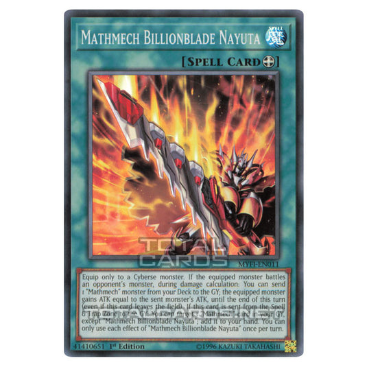 yugioh mystic fighters cards MYFI-EN006 - Mathmech Division - Super Rare - foil booster set containing 60 cards 40 possible Super Rares available 20 possible Secret Rares Model number Monster Gate - Mystic Fighters