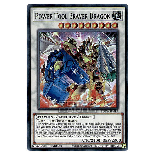 Yu-Gi-Oh! - Power of the Elements - Power Tool Braver Dragon (Super Rare) POTE-EN097