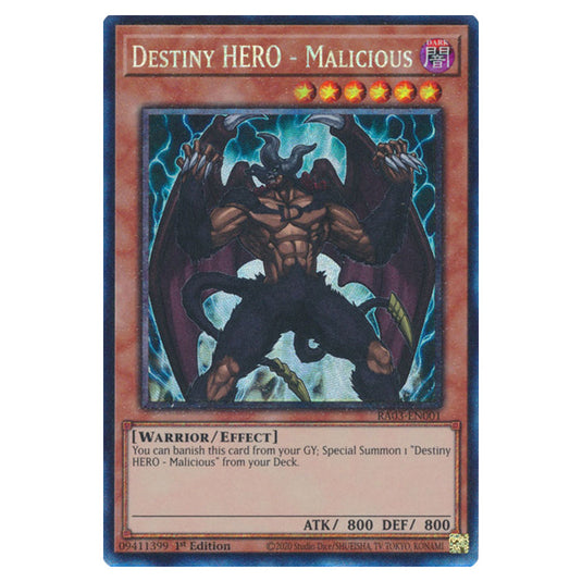 Yu-Gi-Oh! - Quarter Century Bonanza - Destiny HERO - Malicious (Collectors Rare) RA03-EN001