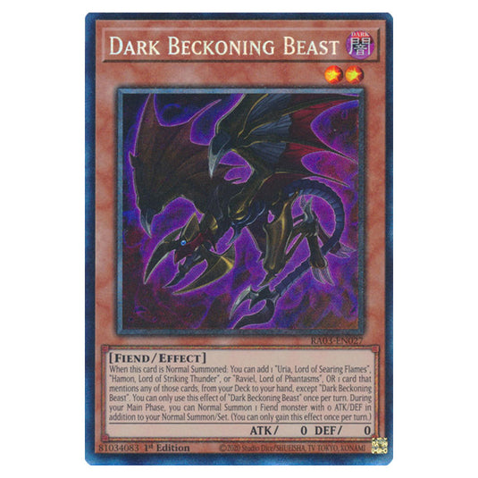 Yu-Gi-Oh! - Quarter Century Bonanza - Dark Beckoning Beast (Collectors Rare) RA03-EN027
