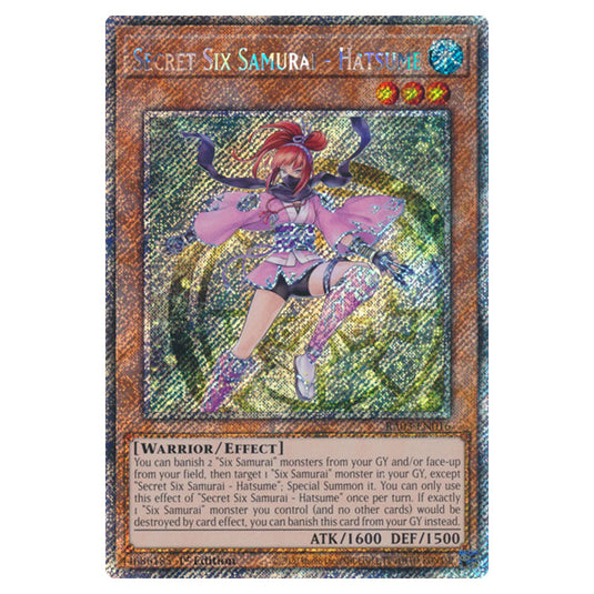 Yu-Gi-Oh! - Quarter Century Bonanza - Secret Six Samurai - Hatsume (Platinum Secret Rare) RA03-EN016