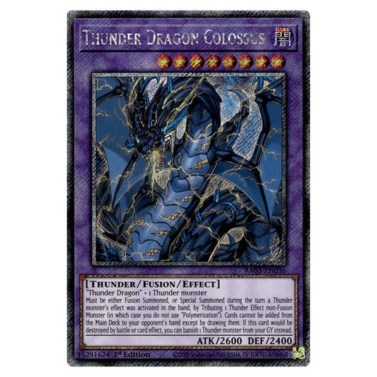 Yu-Gi-Oh! - Quarter Century Bonanza - Thunder Dragon Colossus (Platinum Secret Rare) RA03-EN036