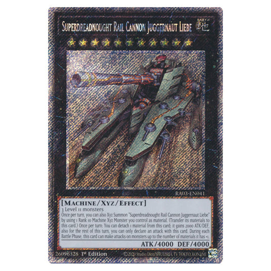 Yu-Gi-Oh! - Quarter Century Bonanza - Superdreadnought Rail Cannon Juggernaut Liebe (Platinum Secret Rare) RA03-EN041