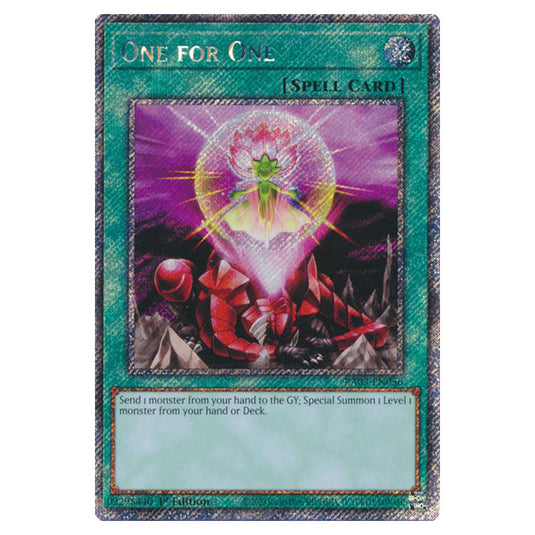 Yu-Gi-Oh! - Quarter Century Bonanza - One for One (Platinum Secret Rare) RA03-EN056