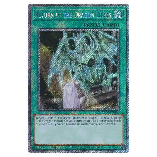 Yu-Gi-Oh! - Quarter Century Bonanza - Return of the Dragon Lords (Platinum Secret Rare) RA03-EN060