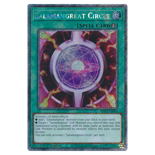 Yu-Gi-Oh! - Quarter Century Bonanza - Salamangreat Circle (Platinum Secret Rare) RA03-EN066