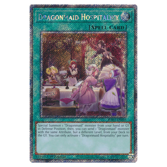 Yu-Gi-Oh! - Quarter Century Bonanza - Dragonmaid Hospitality (Platinum Secret Rare) RA03-EN068