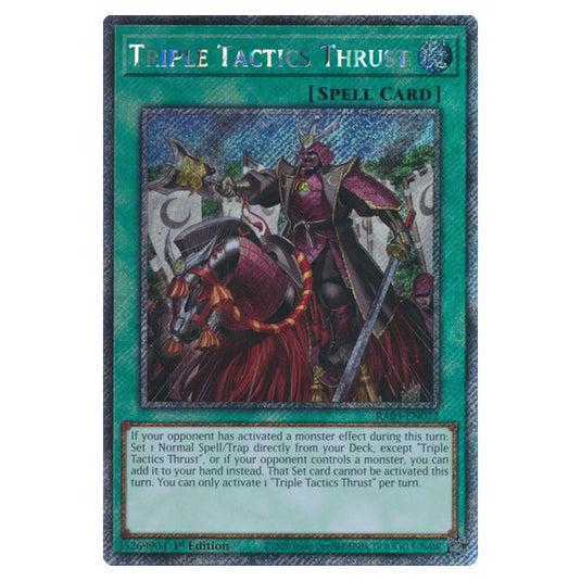 Yu-Gi-Oh! - Quarter Century Bonanza - Triple Tactics Thrust (Platinum Secret Rare) RA03-EN072